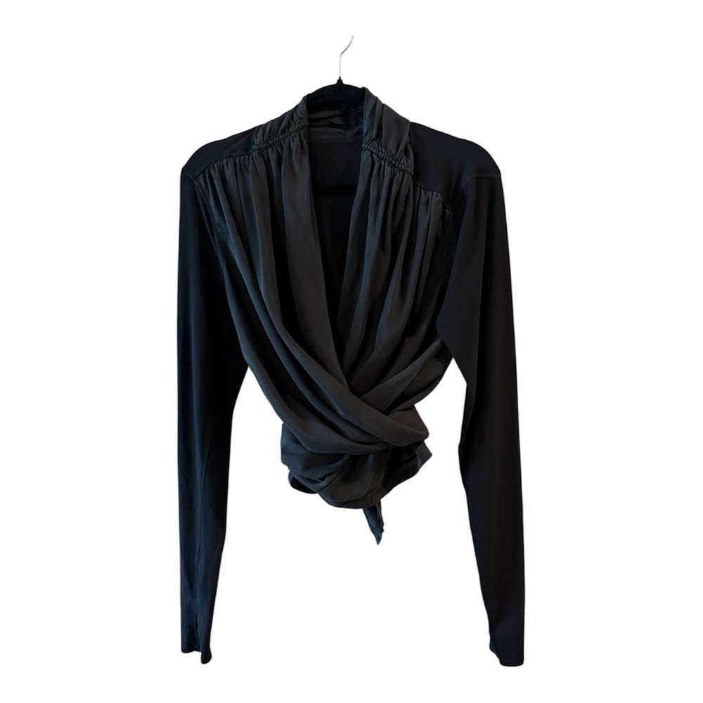 Lululemon Your Best Breath Wrap Vitasea Open Front Cardigan Gray Black - Picture 4 of 14